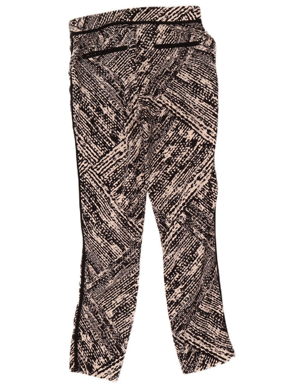 Zara Mujer Pantalones Casuales Delgados Con Patrón Abstracto Pequeño W26 L27 Negro