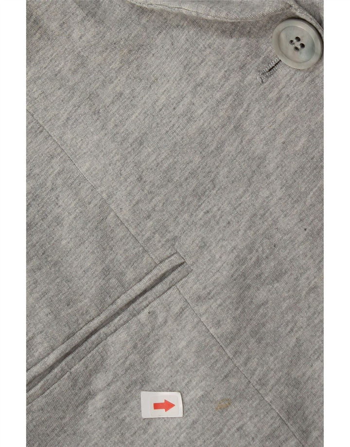 Zara Chaqueta Blazer De 1 Botón para Mujer Reino Unido 44 Grande Algodón Gris
