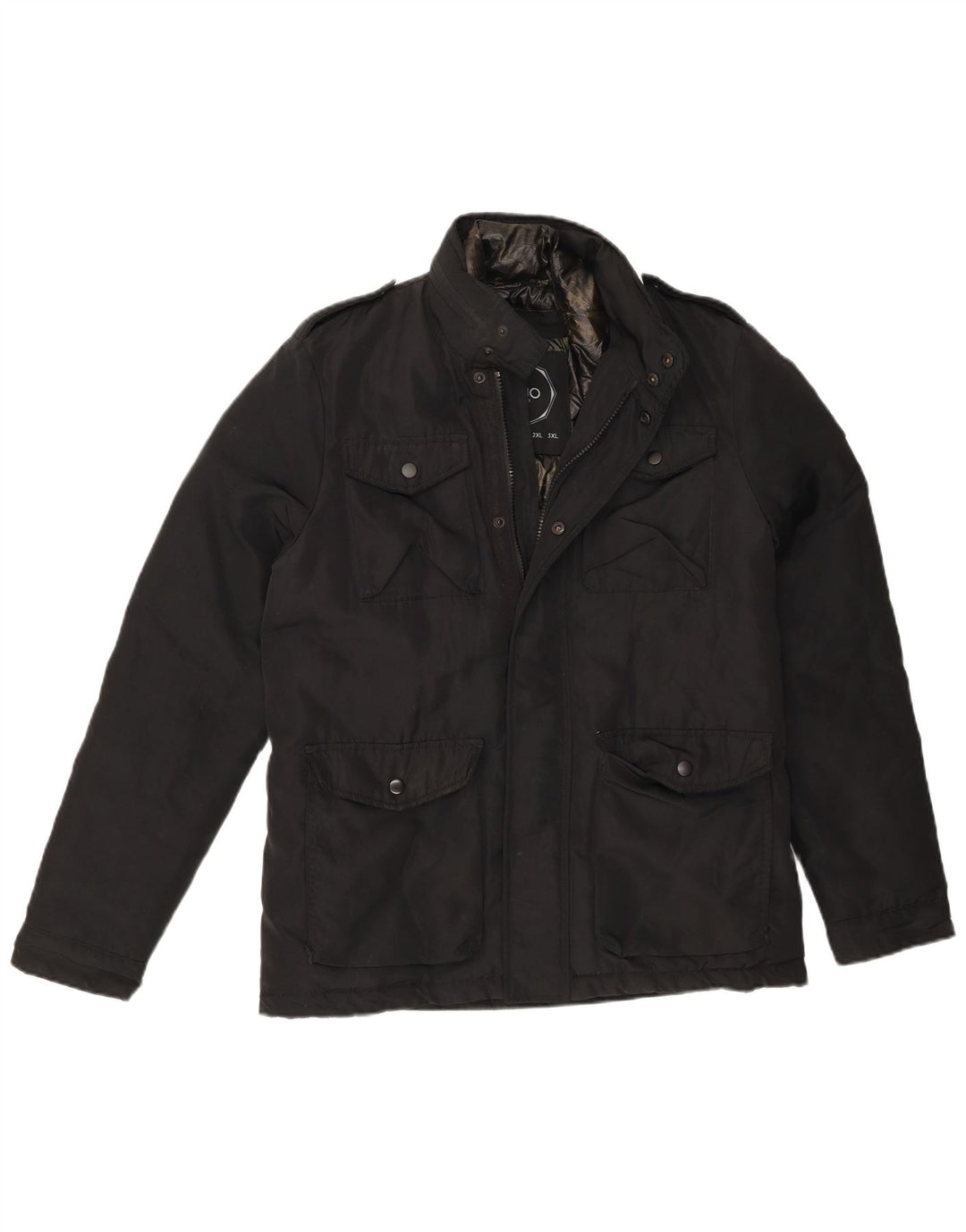 Liu Jo Chaqueta cortavientos militar para hombre UK 36 Small Poliéster negro