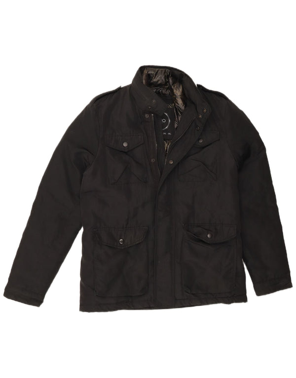 Liu Jo Chaqueta cortavientos militar para hombre UK 36 Small Poliéster negro