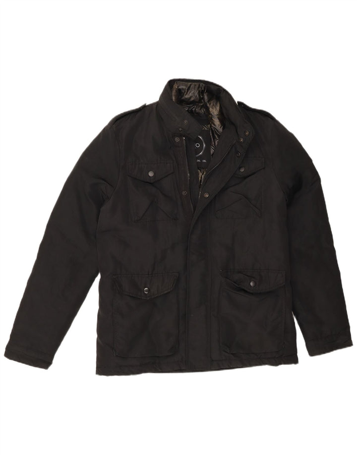 Liu Jo Chaqueta cortavientos militar para hombre UK 36 Small Poliéster negro