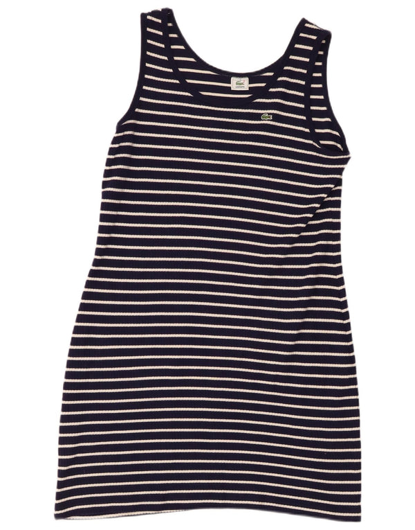 Vestido Camiseta Lacoste Mujer Sin Mangas Talla 46 XL Azul Marino Rayas
