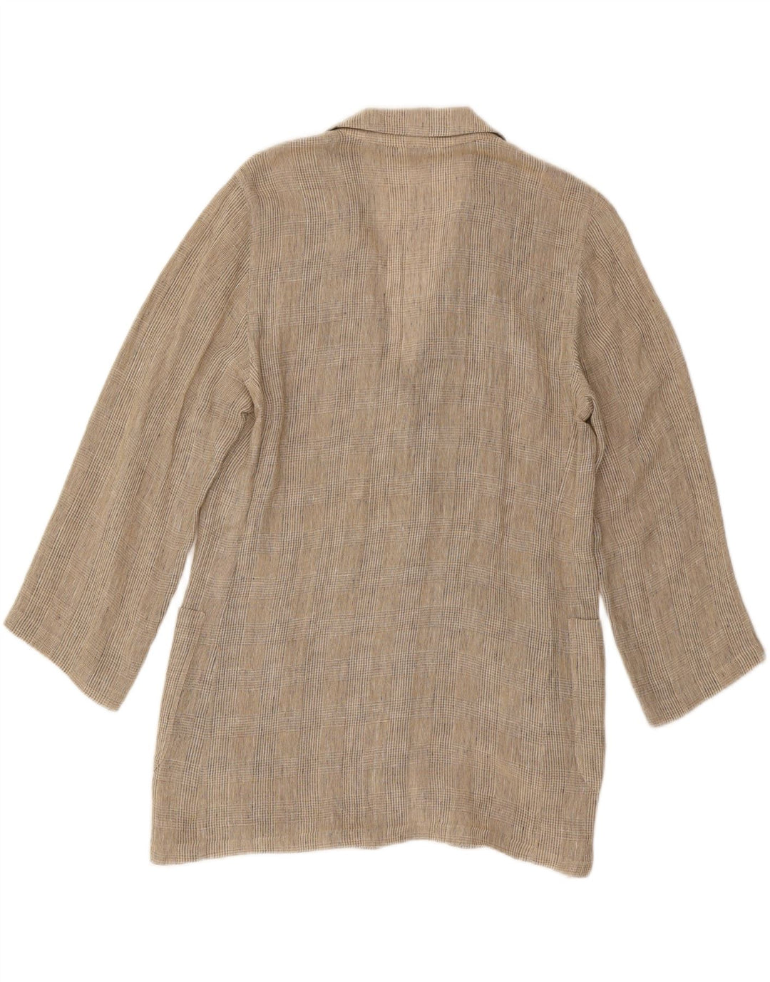 Max Mara Chaqueta tipo blazer larga para mujer UK 42 Medium Beige Houndstooth