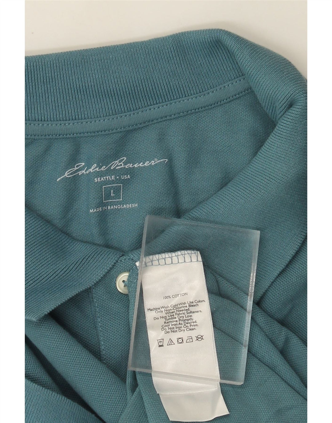 Eddie Bauer Polo para hombre grande de algodón azul