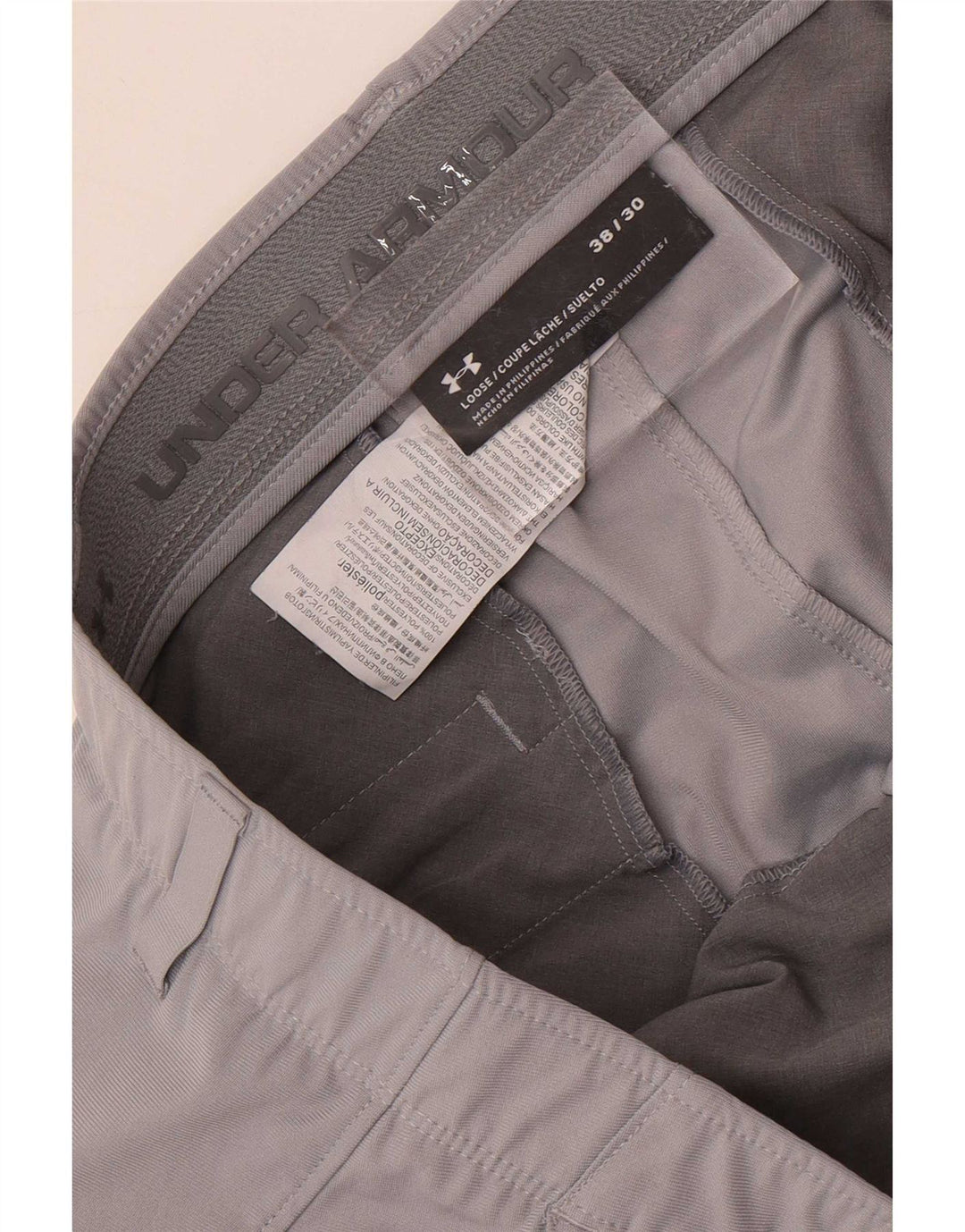 Under Armour Pantalón chino recto para hombre W38 L30 Poliéster gris