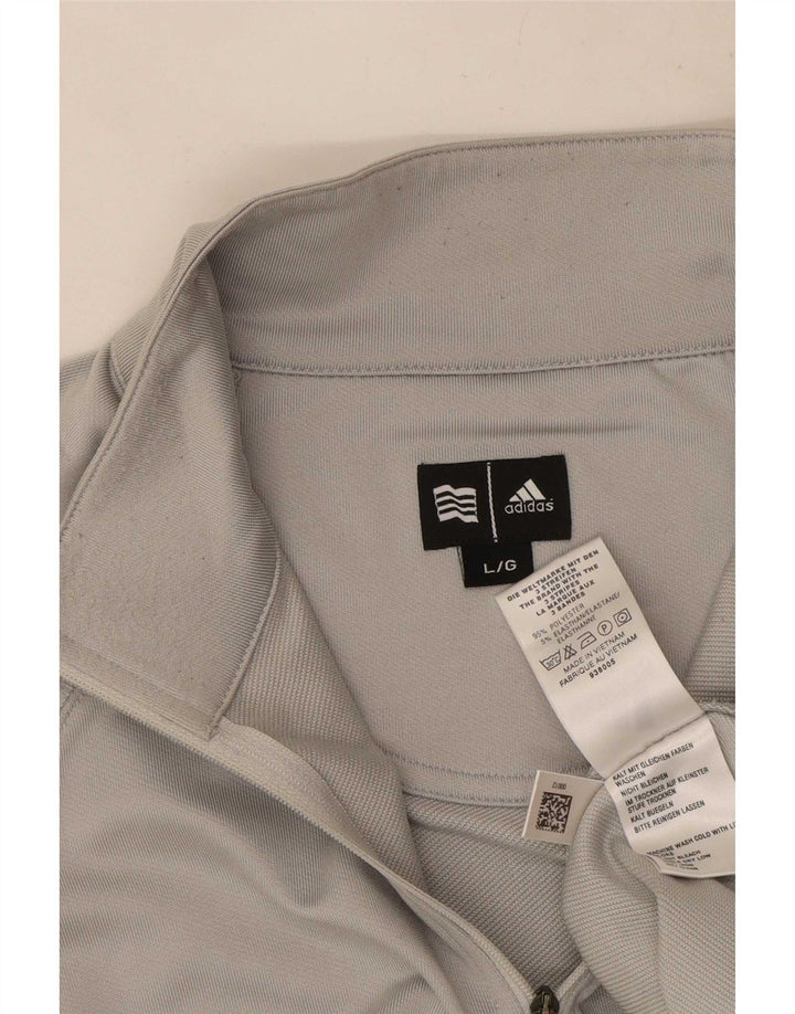 Adidas Climawarm Zip Neck Jersey Chándal Top Grande Gris Poliéster