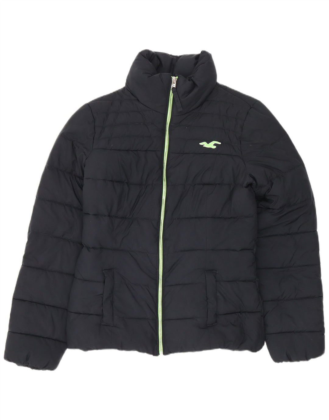 Hollister Mujer Sherpa Chaqueta Acolchada UK 10 Small Poliéster Azul Marino