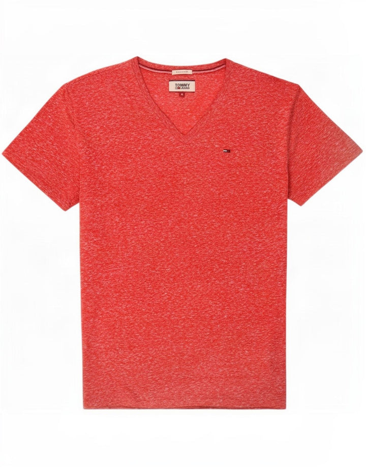 Tommy Hilfiger Camiseta Regular Fit para Hombre Top Poliéster Moteado Rosa Medio