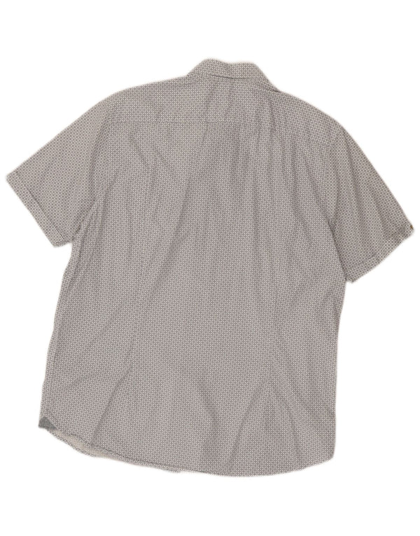 Ted Baker Camisa de manga corta para hombre Talla 6 2XL Algodón floral gris