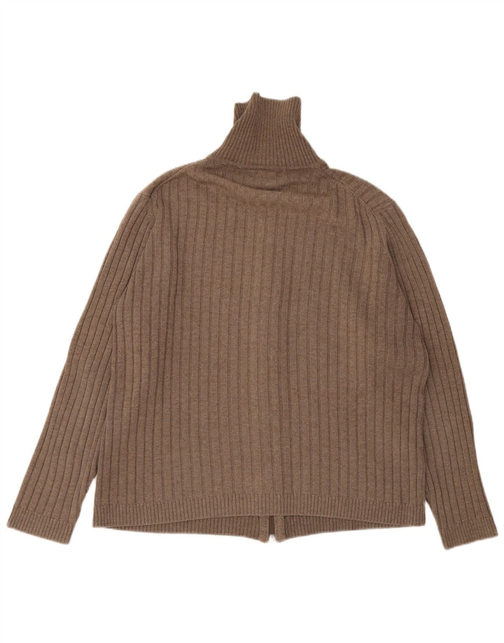 Suéter tipo cárdigan para hombre Lacoste Talla 6 XL Lana marrón