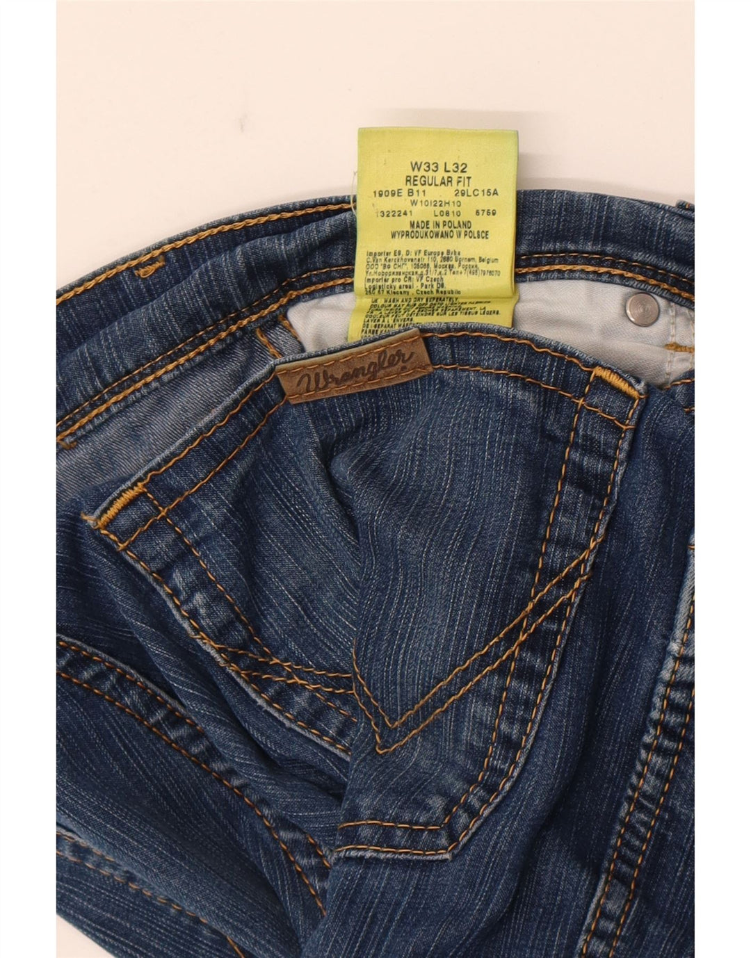 Wrangler Vaqueros rectos de corte regular para hombre W33 L29 Algodón azul
