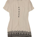 Gattinoni Vestido tubo de manga corta para mujer IT 44 Medium White Geométrico