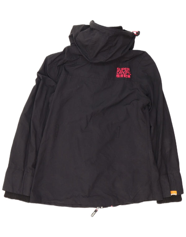 Superdry Chaqueta impermeable con capucha Windmac para mujer UK 46 Large Nylon negro