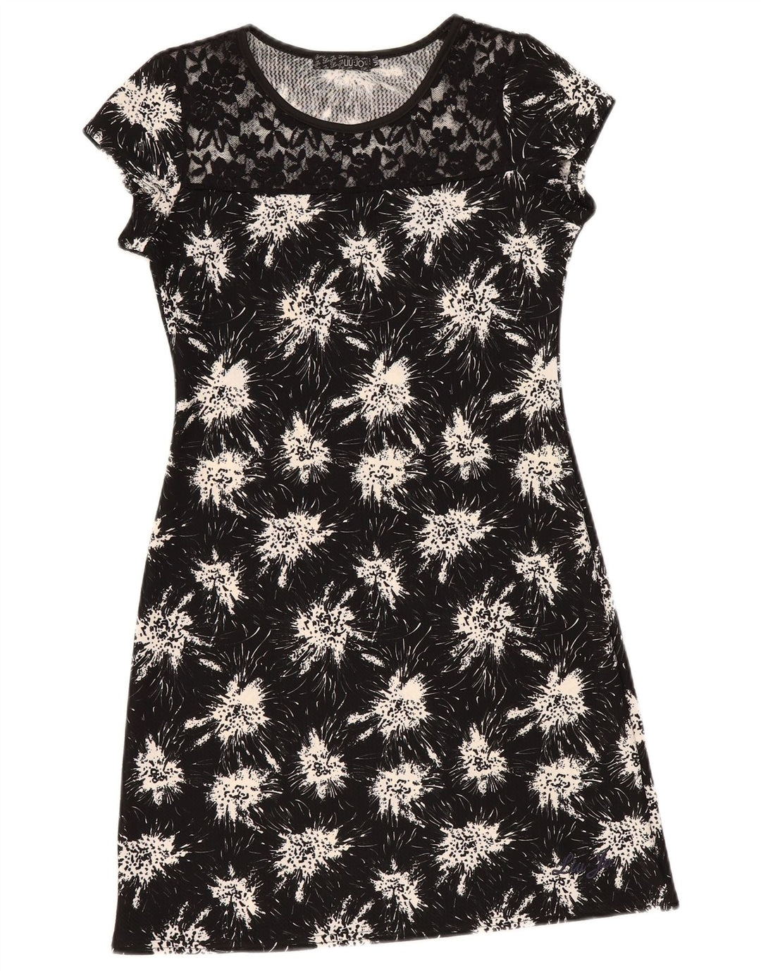 Liu Jo Vestido tubo para mujer UK 42 Mediano Poliéster floral negro