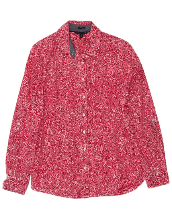 Tommy Hilfiger Camisa de corte clásico para mujer UK 10 Small Pink Paisley Cotton