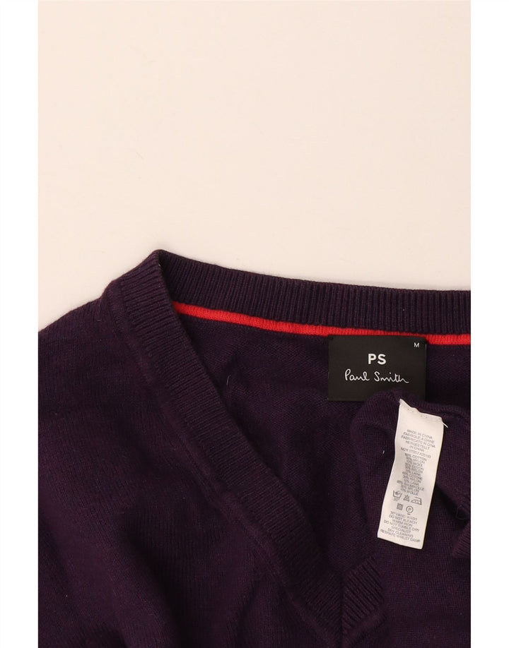 Paul Smith Jersey con cuello en V para hombre de algodón morado medio