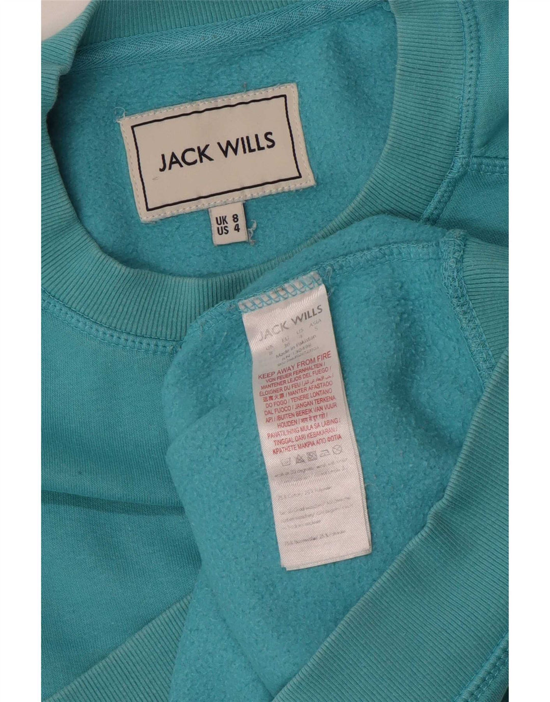 Jack Wills Sudadera extragrande para mujer, talla 8, algodón azul pequeño