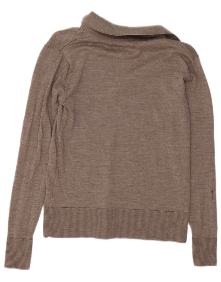 Marks & Spencer Suéter tipo jersey con cuello tipo polo para mujer UK 10 Small Grey