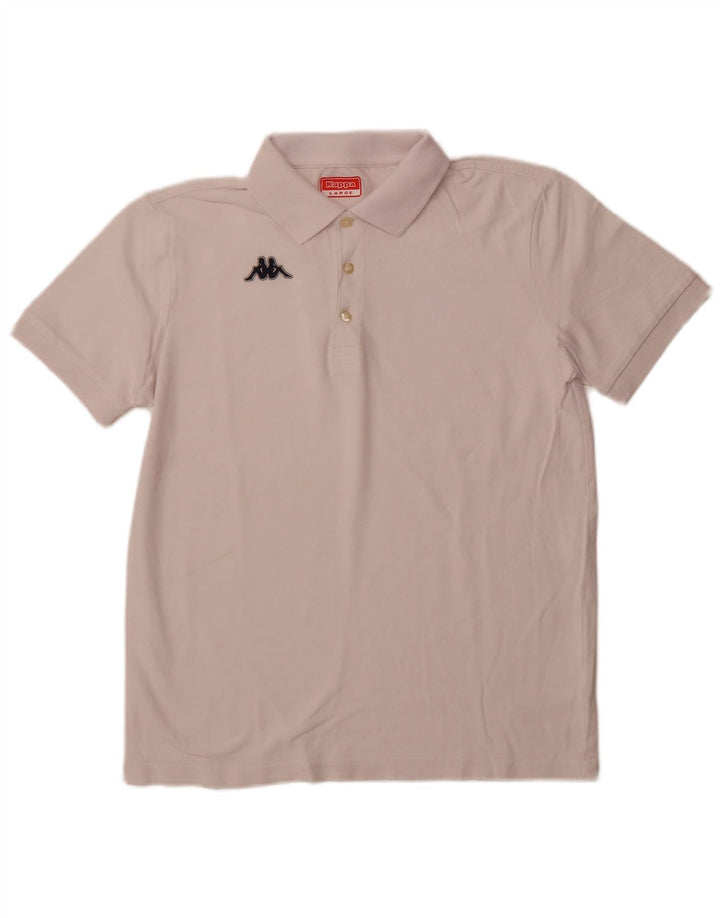 KAPPA Polo para hombre grande blanco