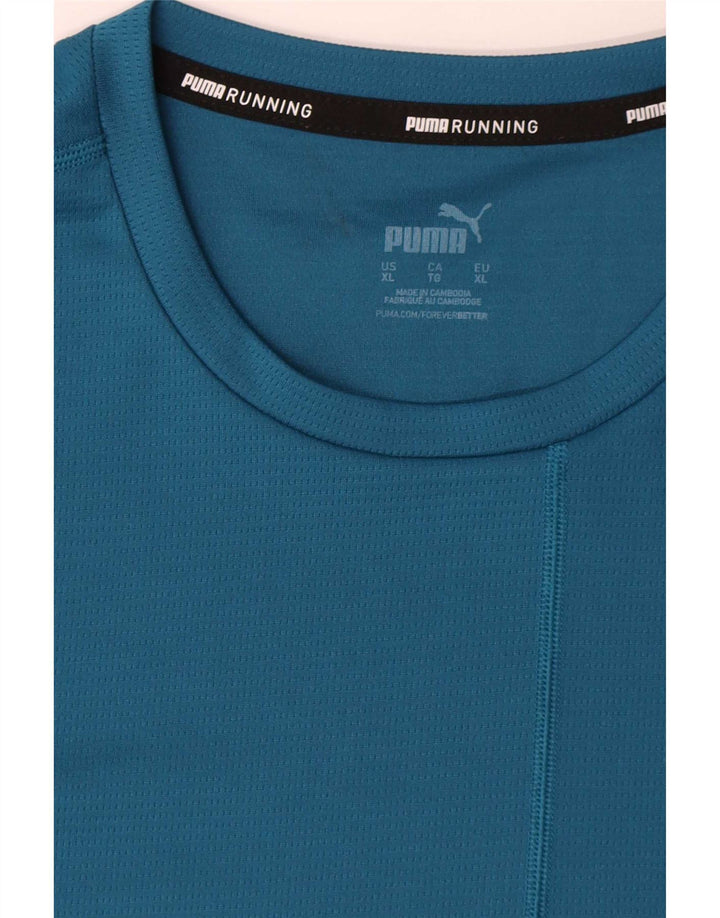 Puma Camiseta de manga larga para hombre XL Azul Colorblock