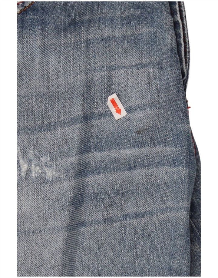 Benetton Shorts Vaqueros Holgados Y Desgastados W30 Azul Medio