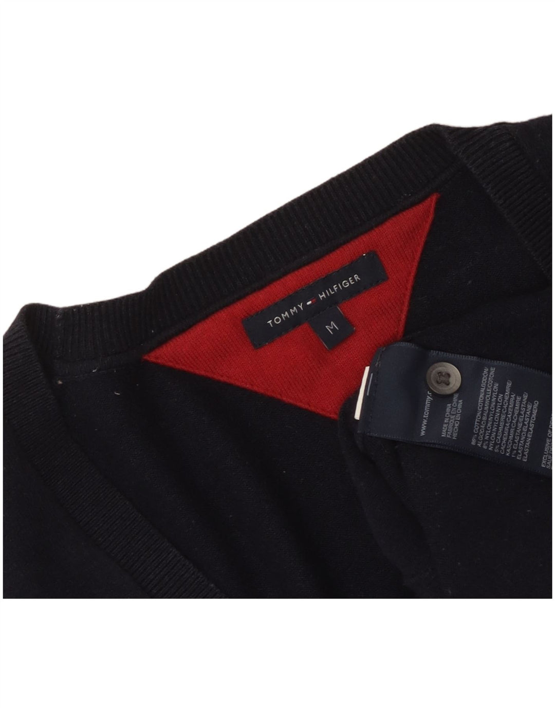 TOMMY HILFIGER Suéter tipo cárdigan para mujer Reino Unido 12 Algodón azul marino mediano