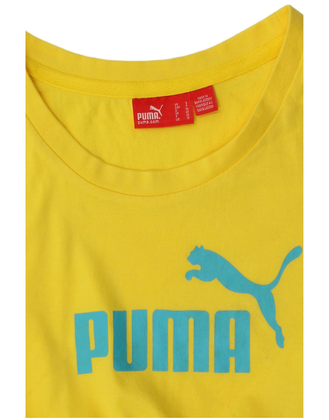 Puma Mujer Camiseta Gráfica Top UK 10 Small Amarillo