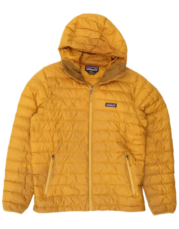 Patagonia Chaqueta acolchada con capucha para hombre UK 38 Poliéster amarillo medio