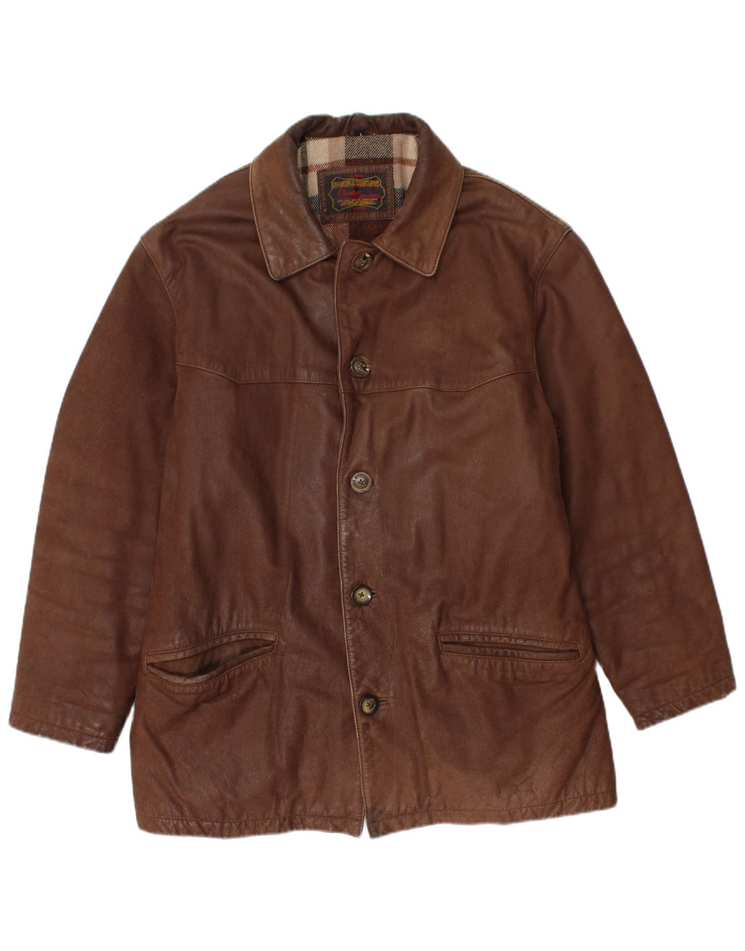 POINTERS Chaqueta de cuero para hombre UK 40 Cuero marrón grande