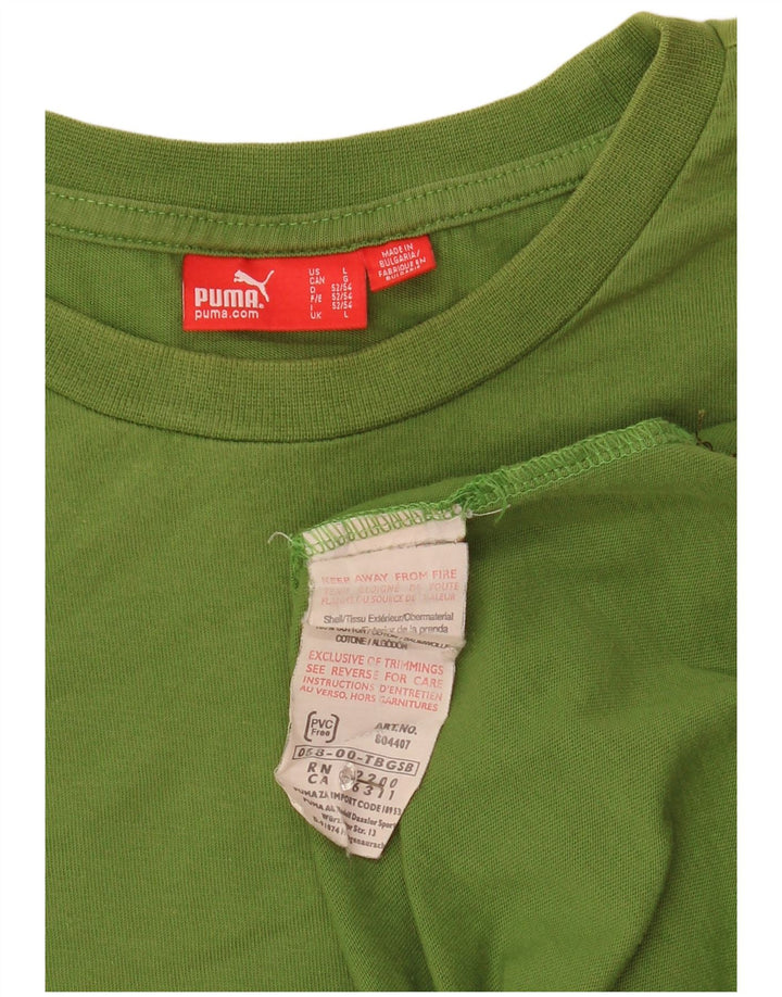 Puma Camiseta de manga larga para hombre de algodón verde grande