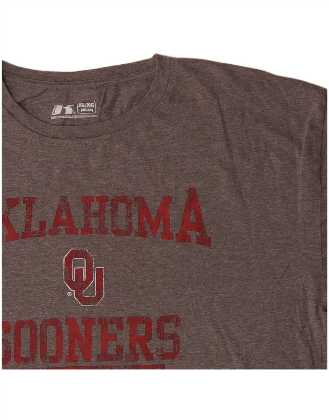 RUSSELL ATHLETIC Camiseta gráfica Oklahoma Sooners para hombre Top XL Gris