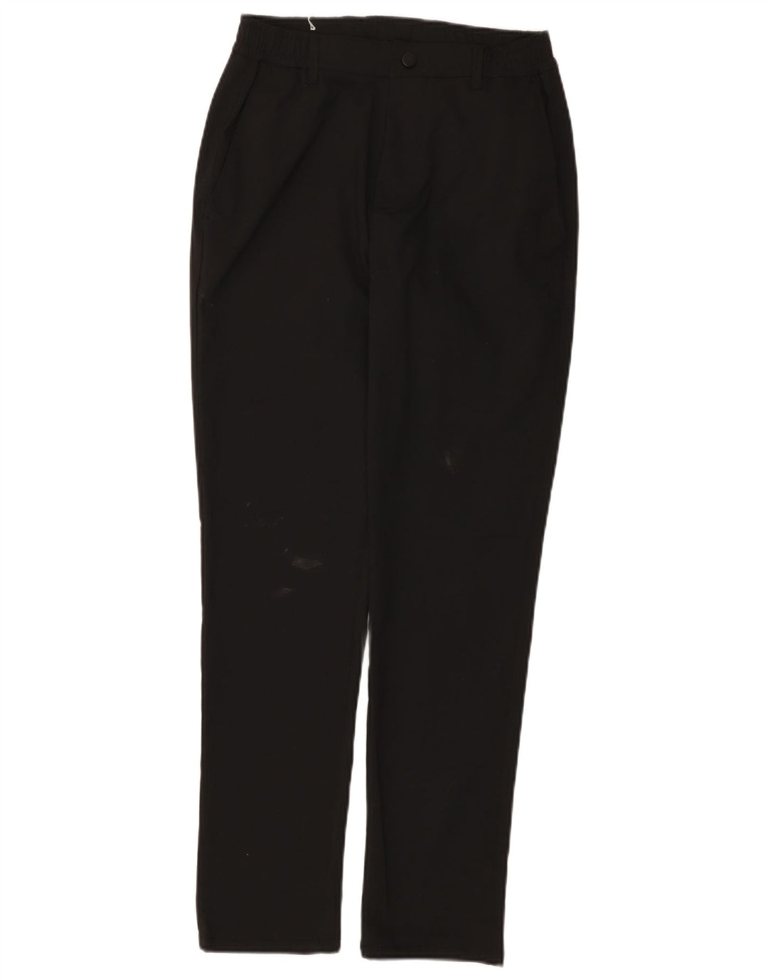 Zara Mens Slim Chino Pantalones Pequeño W30 L29 Poliéster Negro
