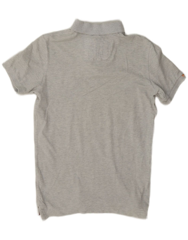 Superdry Mens Graphic Rugby Polo Shirt Large Grey Flecked Cotton