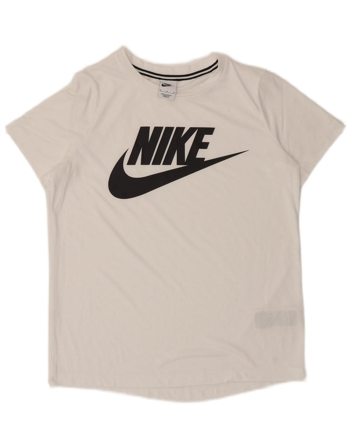 Nike - Camiseta gráfica para mujer, talla 40, poliéster blanco mediano
