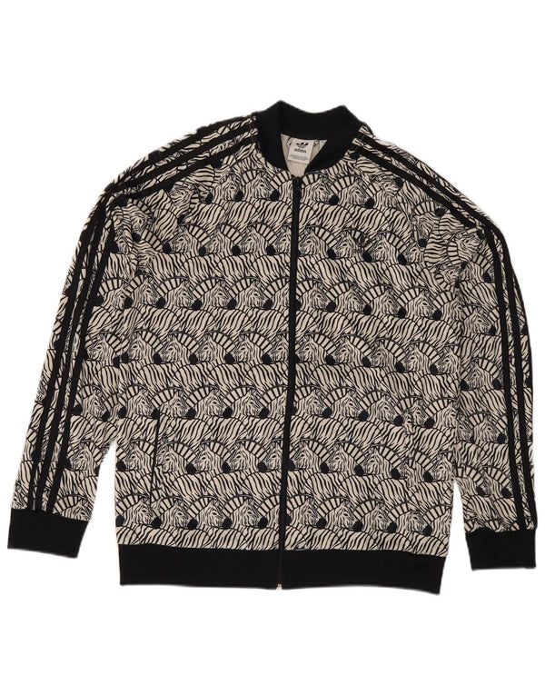 Adidas - Chaqueta de chándal gráfica para niña, 14-15 años, estampado animal negro