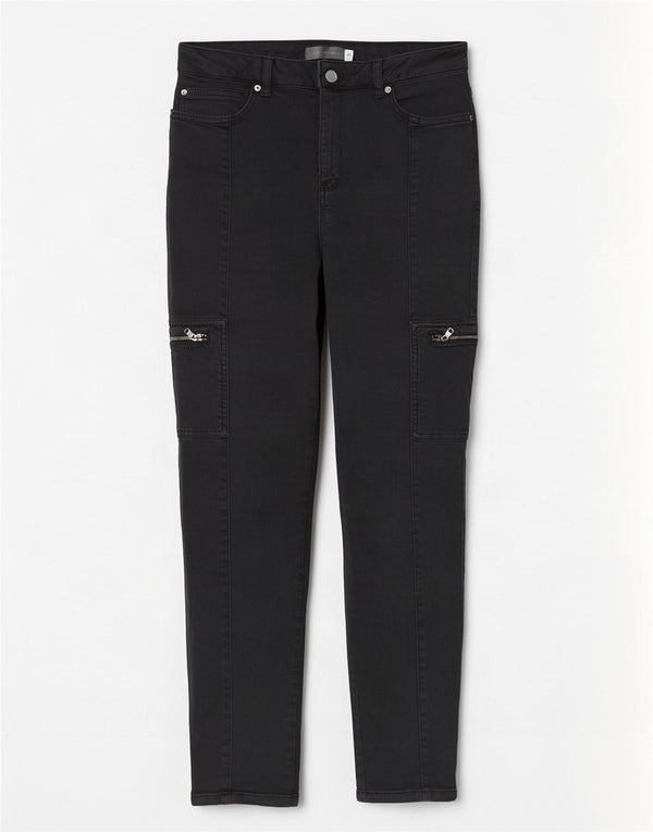 MINT VELVET Vaqueros ajustados estilo cargo para mujer UK 12 Medium W30 L28 Algodón gris