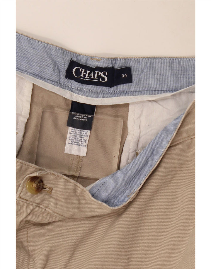 CHAPS Pantalones cortos chinos para hombre W34 Algodón beige grande