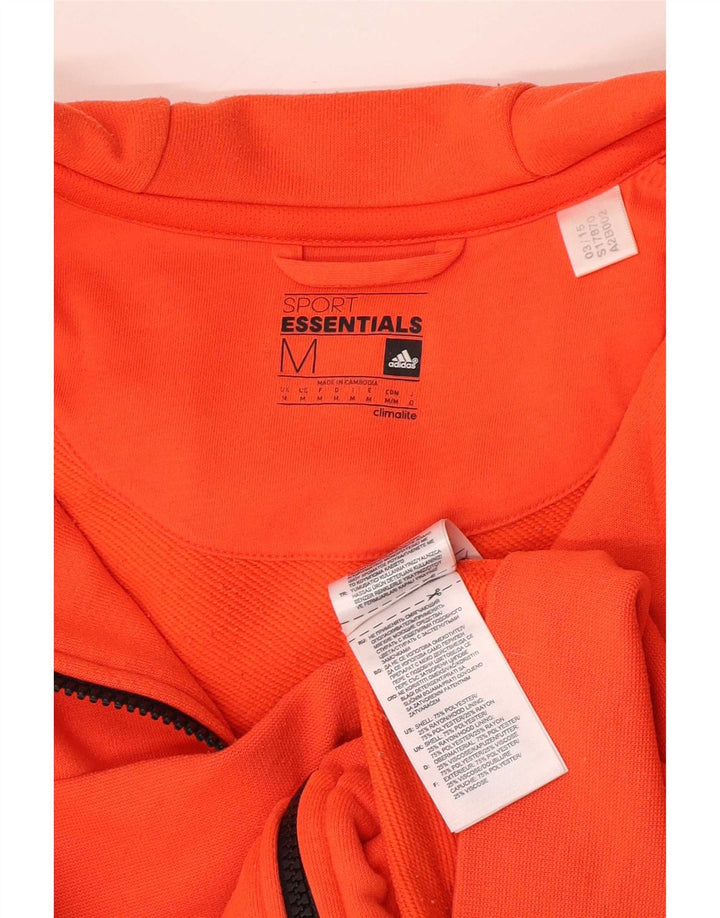 Adidas - Sudadera con capucha y cremallera para hombre, poliéster, color naranja medio