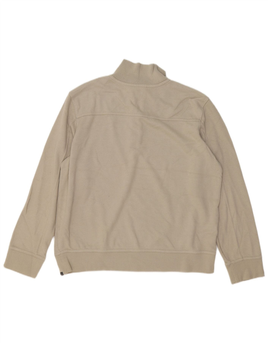 EDDIE BAUER Sudadera Hombre con Cremallera y Cuello Jersey XL Algodón Beige