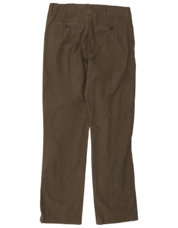 Zara Pantalón chino recto para hombre EU 38 Small W30 L32 Caqui Algodón