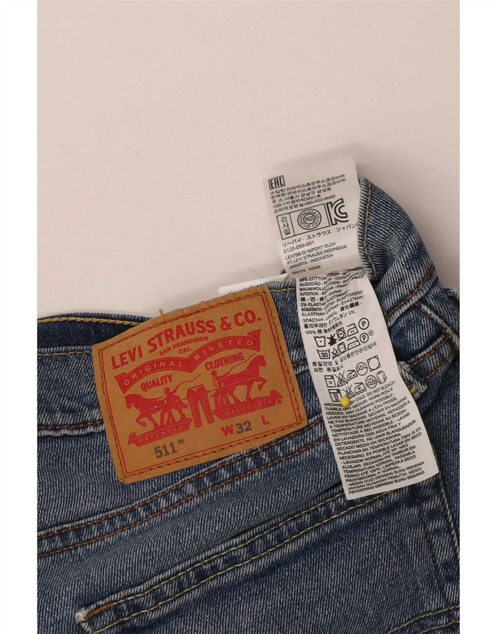 Levi's Mens 511 Shorts De Mezclilla W32 Algodón Azul Medio
