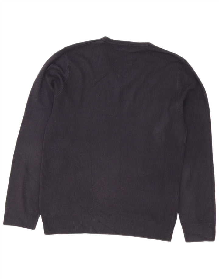 Marks & Spencer Jersey Azul Marino con Cuello en V para Hombre Acrílico Azul Marino Pequeño