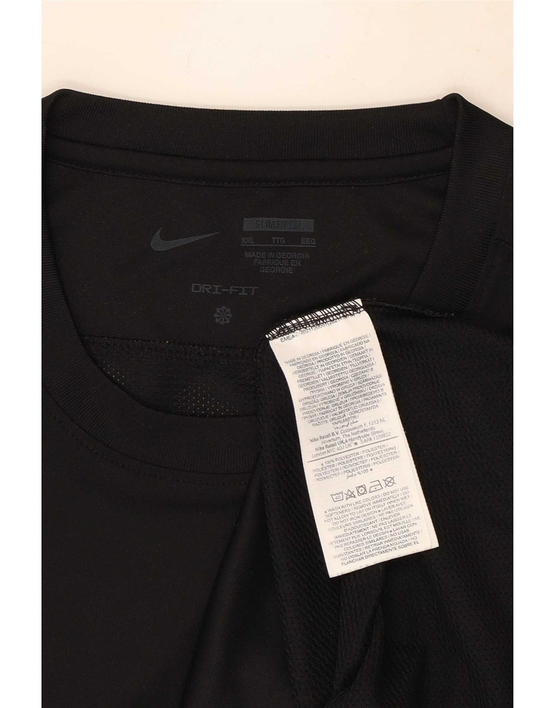 Nike - Camiseta ajustada Dri Fit para hombre, talla 2XL, poliéster negro
