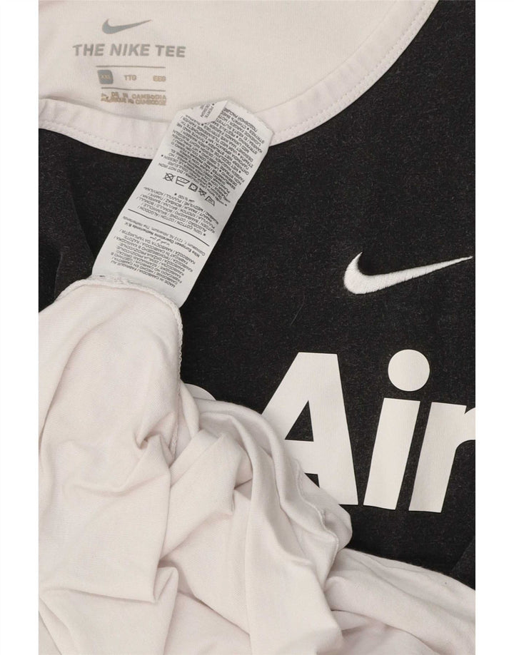 Nike Camiseta sin mangas estampada para hombre 2XL Algodón blanco con bloques de color