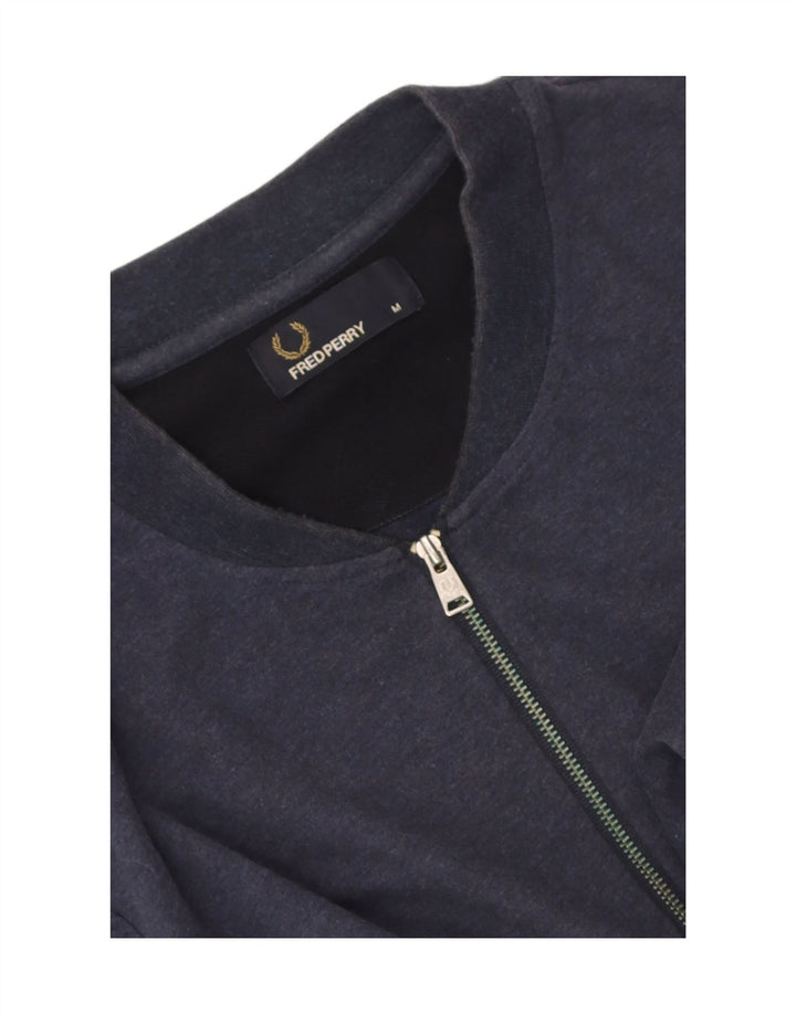 Fred Perry Camiseta Con Cuello Y Cremallera Para Hombre Top Rayas Azul Marino Mediano