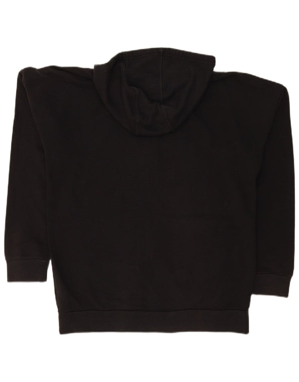 Adidas - Sudadera con capucha para hombre con cremallera gráfica, tamaño grande, algodón negro