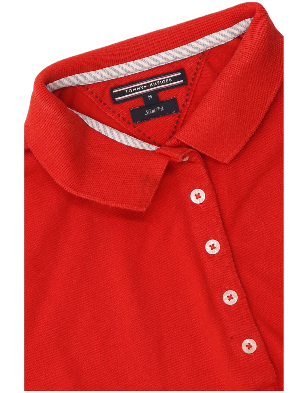 TOMMY HILFIGER Polo ajustado para mujer UK 40 Rojo mediano
