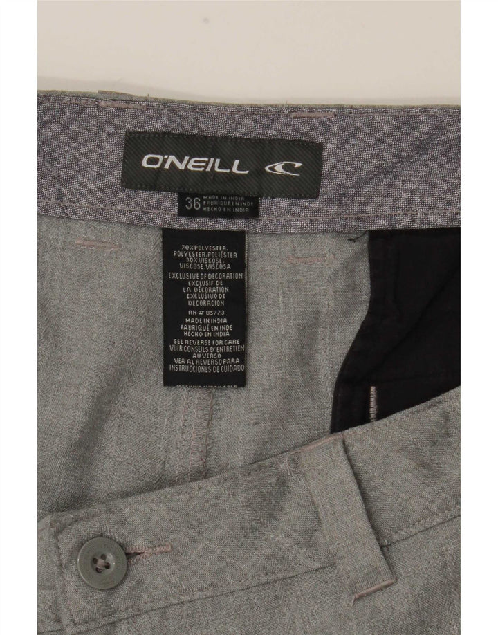 O'Neill Pantalones cortos chinos para hombre W36 Poliéster a cuadros grises grandes