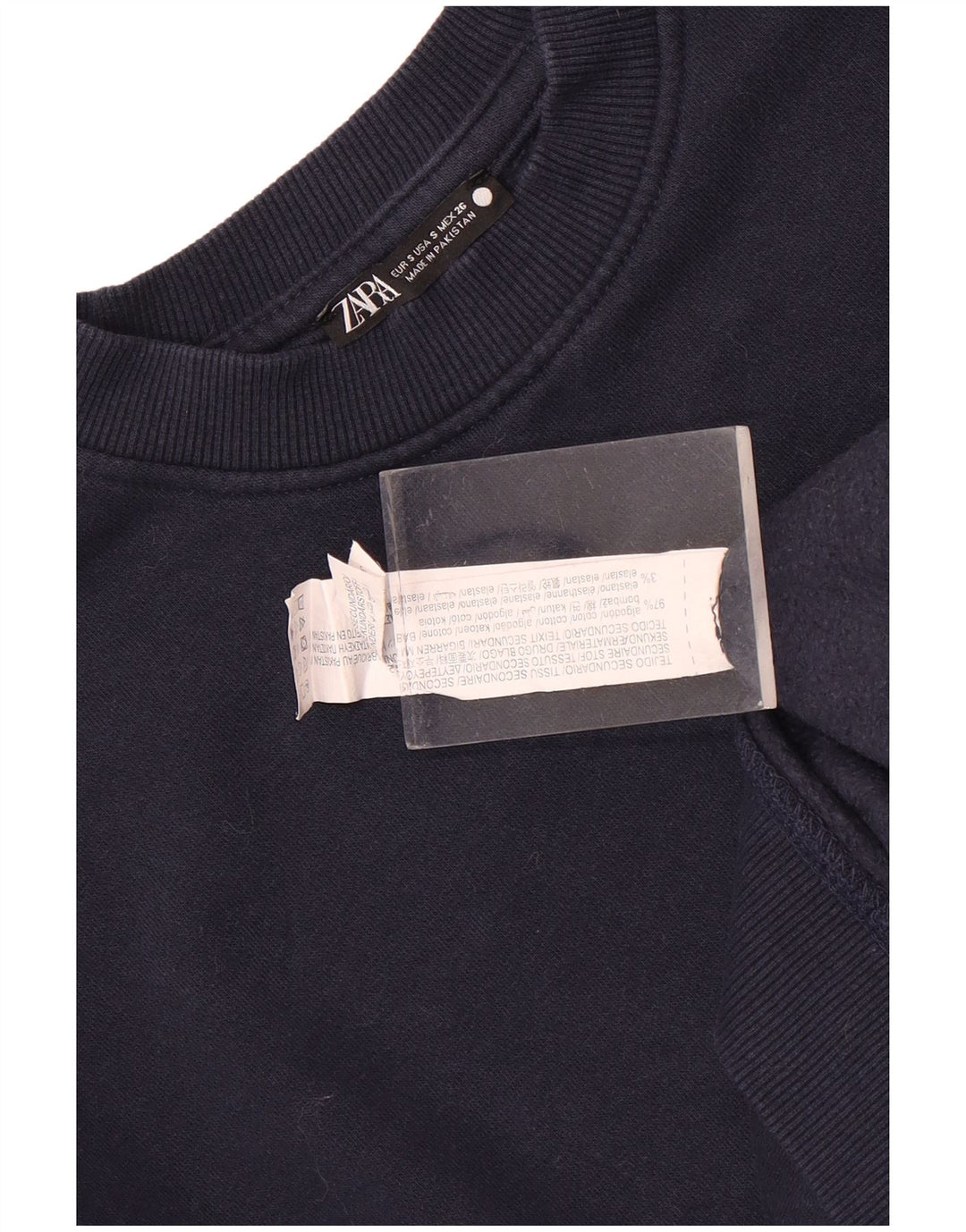 Zara Hombre Sudadera Jumper Small Azul Marino Algodón