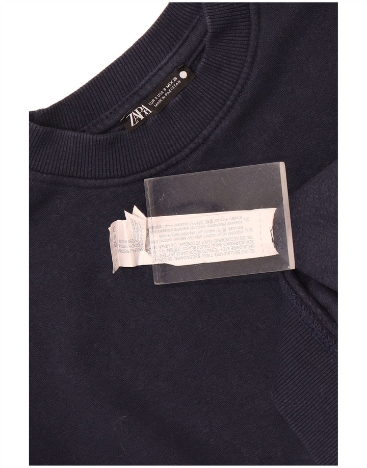 Zara Hombre Sudadera Jumper Small Azul Marino Algodón